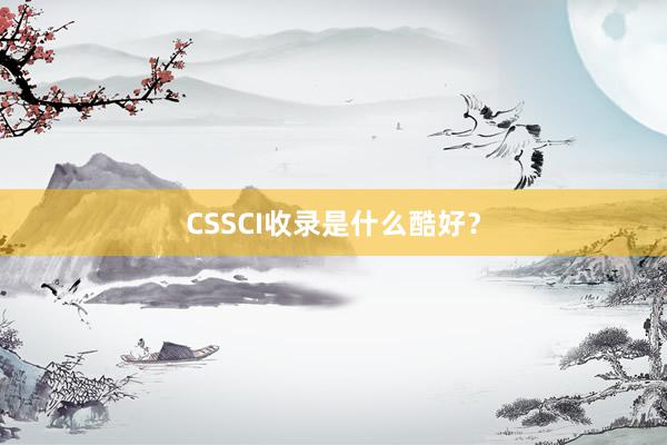 CSSCI收录是什么酷好？