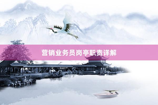 营销业务员岗亭职责详解